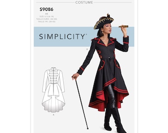 Misses' Steampunk Costume Coats Simplicity Sewing Pattern S9086 Uncut, FF