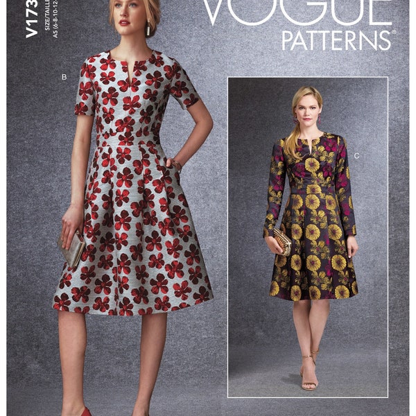 Misses' Fit-And-Flare Dresses with Waistband and Pockets Vogue Sewing Pattern V1737