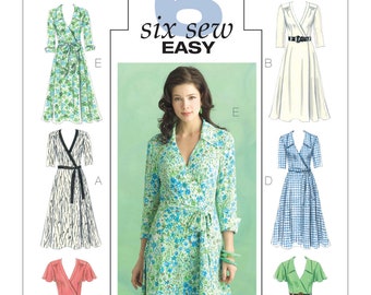 Misses Wrap Dresses, Belt and Sash Butterick Sewing Pattern B5030 Uncut, FF