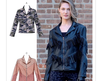 Chaquetas para mujer descatalogadas. Patrón de costura McCall's M8012 sin cortar, talla FF (14-22).