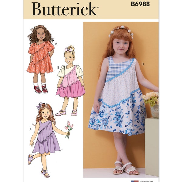 Children's Dresses Butterick Sewing Pattern B6988