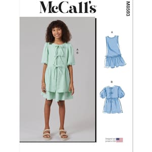 Girls' Dress and Top Mccall's Sewing Pattern M8593 Uncut, FF - Etsy
