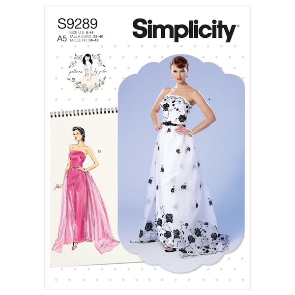 Misses' Strapless Dress, Detachable Train & Belt Simplicity Sewing Pattern S9289