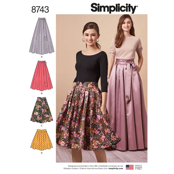 Misses' Pleated Skirts Simplicity Sewing Pattern S8743