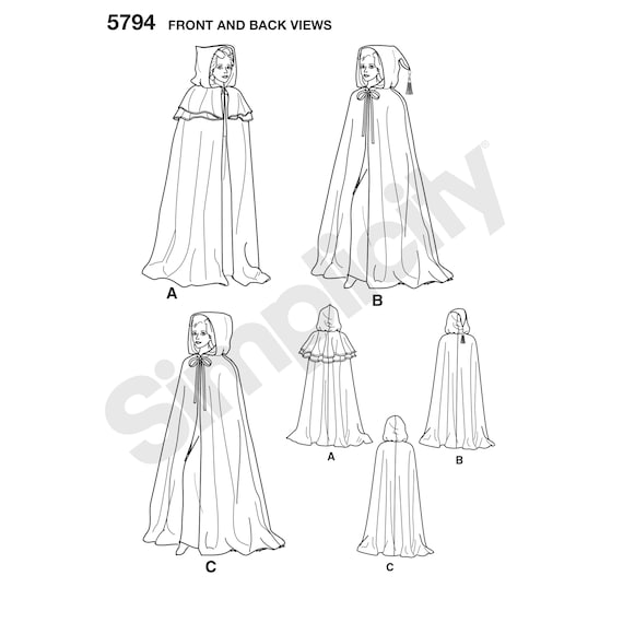 【s】bibiy MELINDA CAPE Misses Capes Simplicity Sewing Pattern 5794 Uncut, FF - Etsy