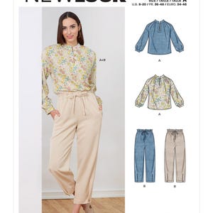 Misses&#39; Top and Pull-On Pant New Look Sewing Pattern N6704 Uncut, FF