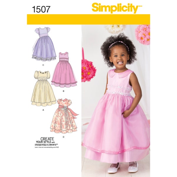 Toddlers and Child's Special Occasion Dress Simplicity Sewing Pattern 1507