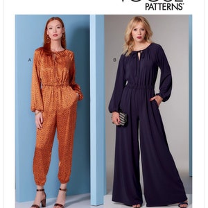 Misses&#39; and Misses&#39; Petite Jumpsuit Vogue Sewing Pattern V1851 Uncut, FF