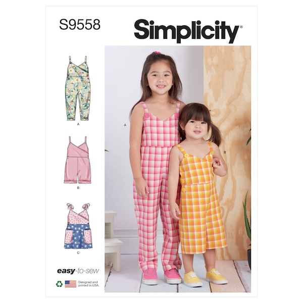 Toddlers' and Children's Jumpsuit, Romper and Jumper Simplicity Sewing Pattern S9558