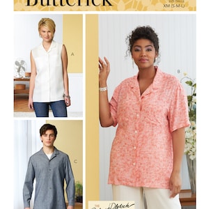 Unisex Button-Down Shirts Butterick Sewing Pattern B6846 Uncut, FF