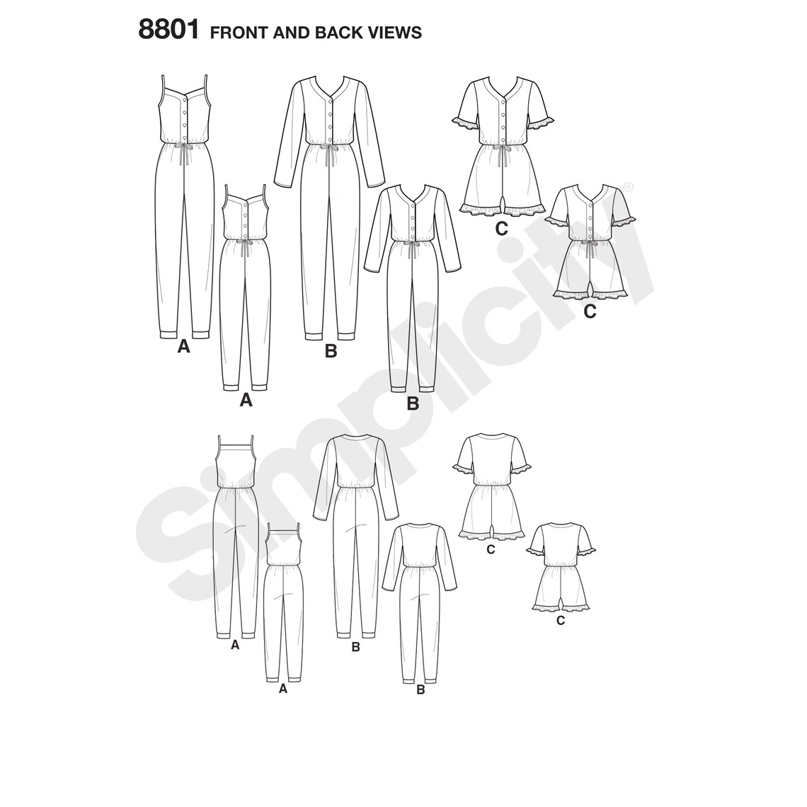 Girls' and Misses' Knit Jumpsuit and Romper Simplicity Etsy