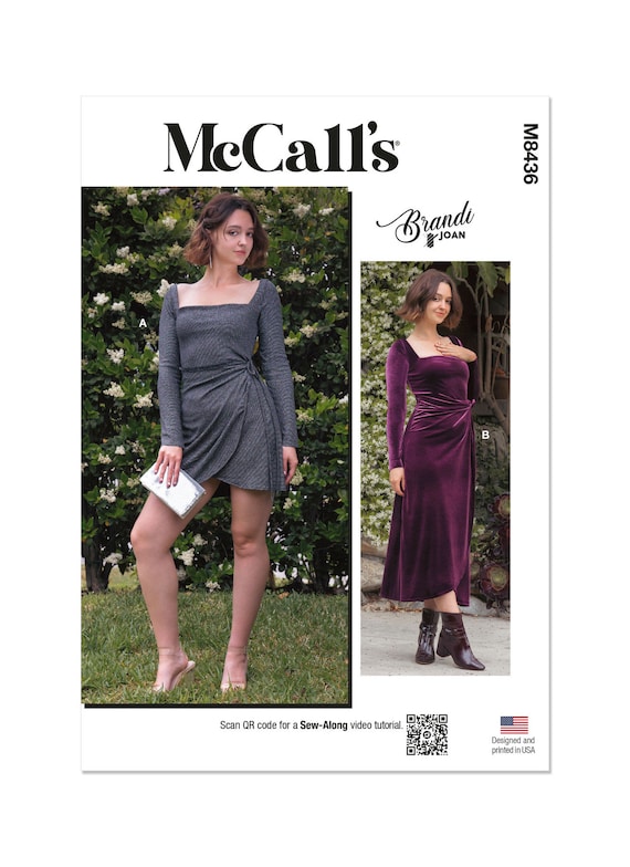 misses knit dresses Misses Knit Dress in Two Lengths by Brandi Joan Mccall's Sewing Pattern M8436 Uncut, FF