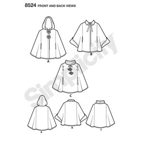 Child's Poncho Simplicity Sewing Pattern 8524 - Etsy