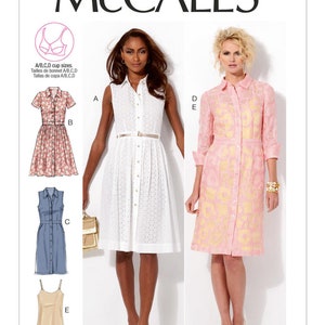 Misses Shirtdresses and Slip McCall&#39;s Sewing Pattern M6696 Uncut, FF