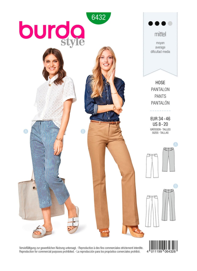 Misses' Dress Pants Burda Style Sewing Pattern 6432 Uncut, FF - Etsy