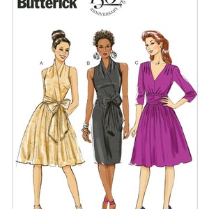 Misses Oversized Waist-Bow Dresses Butterick Sewing Pattern B5850 Uncut, FF