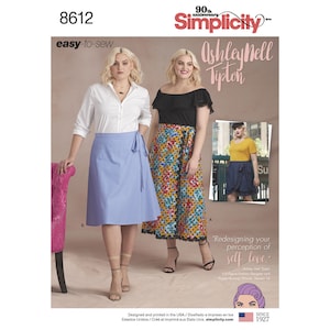 Women&#39;s Easy Wrap Skirts by Ashley Nell Tipton Simplicity Sewing Pattern 8612 Uncut, FF