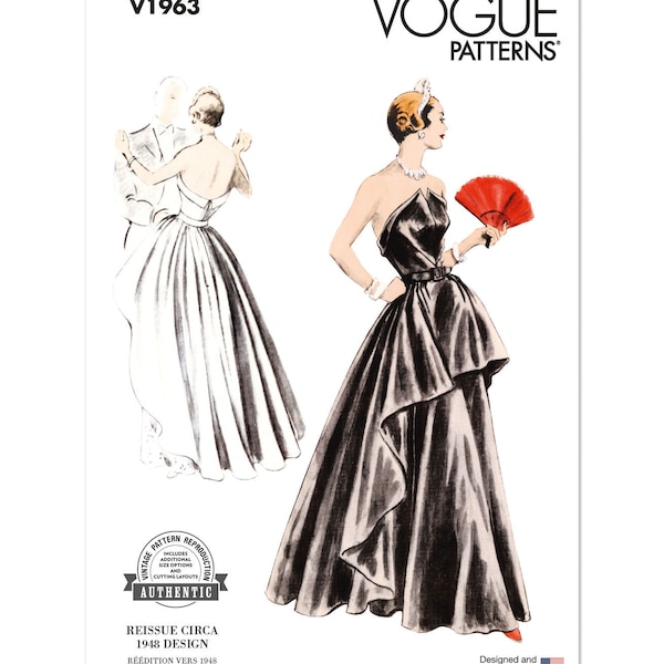 Misses Evening Dress Vogue Sewing Pattern V1963