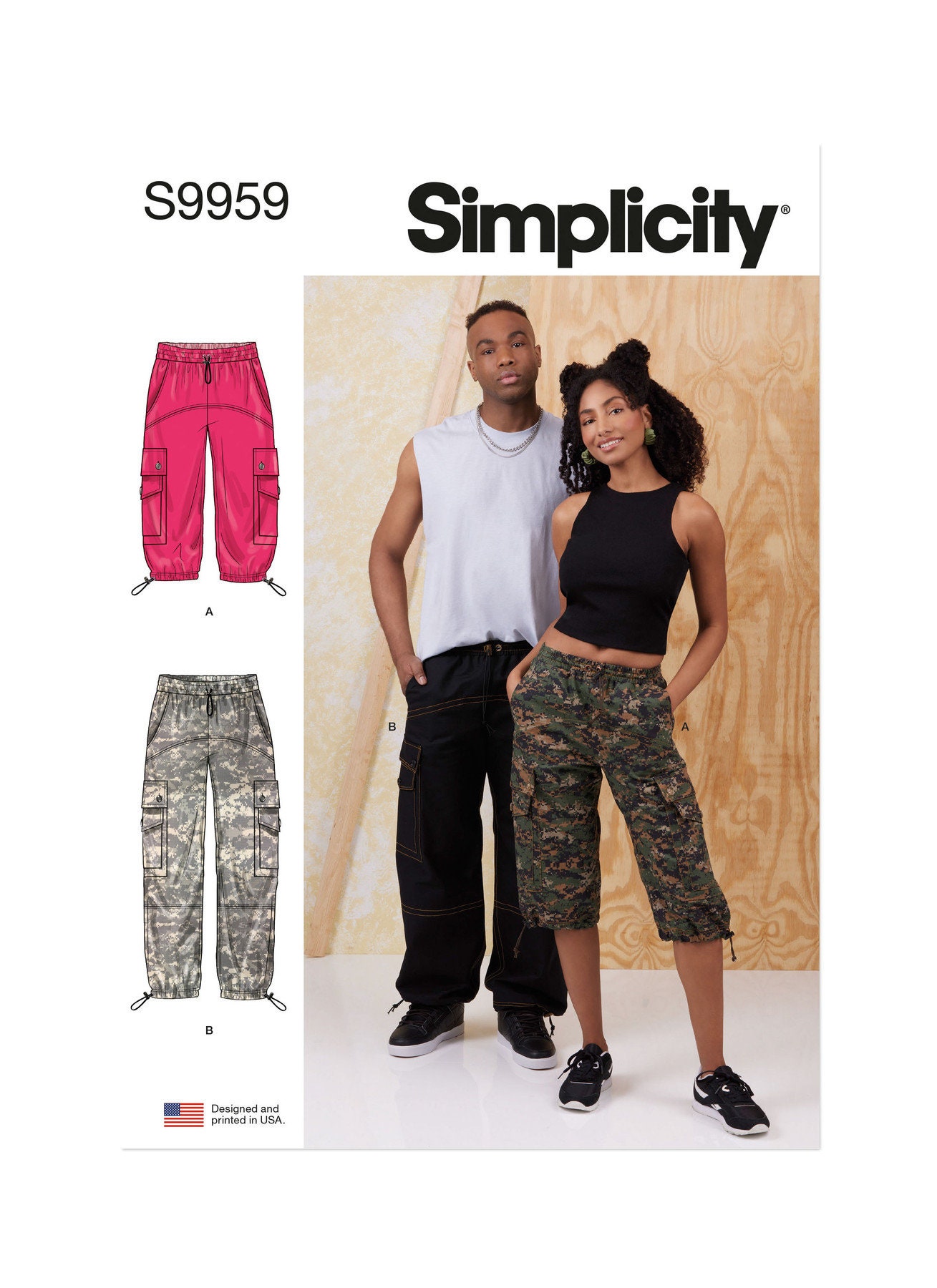 Unisex Cargo Pants Simplicity Sewing Pattern S9959 Uncut, FF