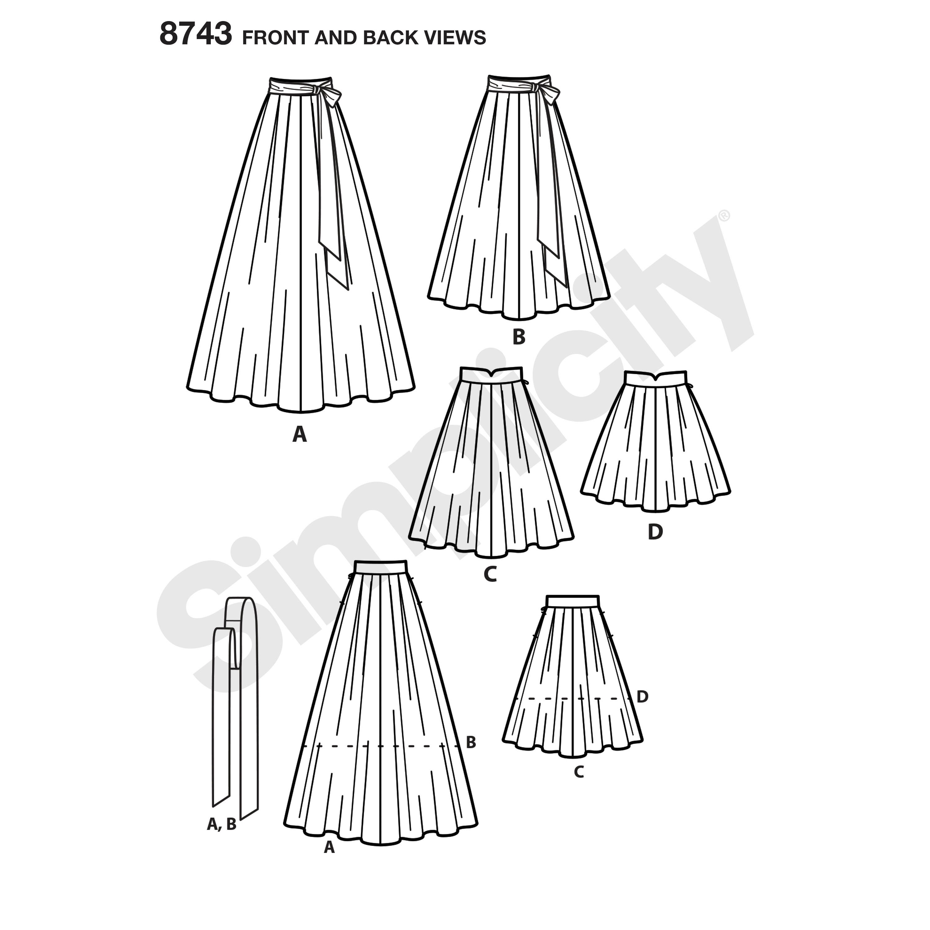 Misses' Pleated Skirts Simplicity Sewing Pattern S8743 Uncut