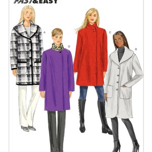 Misses Stand-Up or Shawl Collar Coats Butterick Sewing Pattern B6107 Uncut, FF