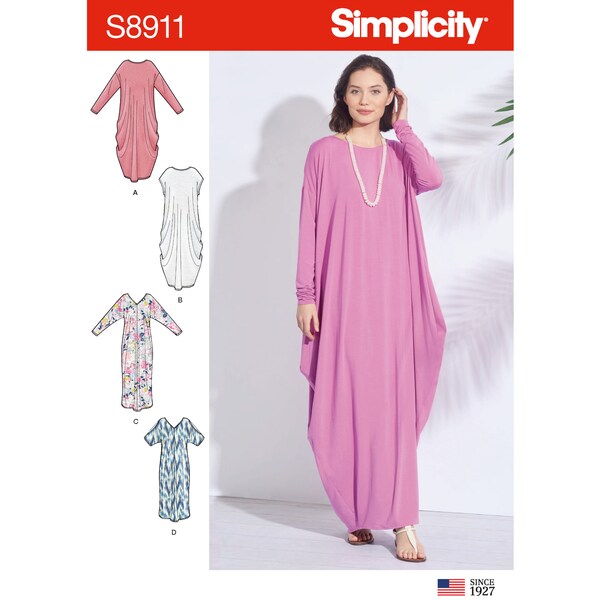 Misses Knit Caftans Simplicity Sewing Pattern S8911