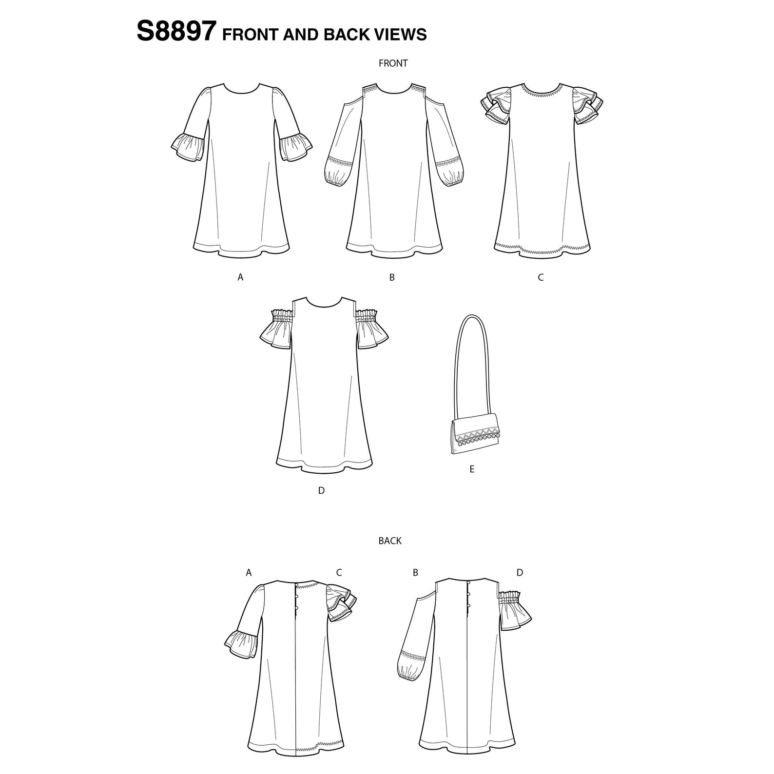 Children's and Girls' Dress and Purse Simplicity Etsy