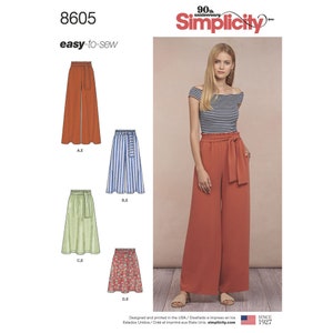 Misses&#39; Pull-On Skirt and Pants Simplicity Sewing Pattern 8605 Uncut, FF
