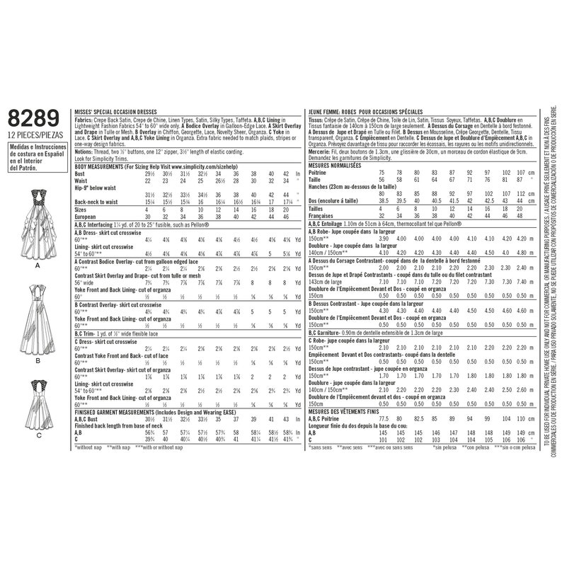 Misses' Special Occasion Dresses Simplicity Sewing Pattern Etsy