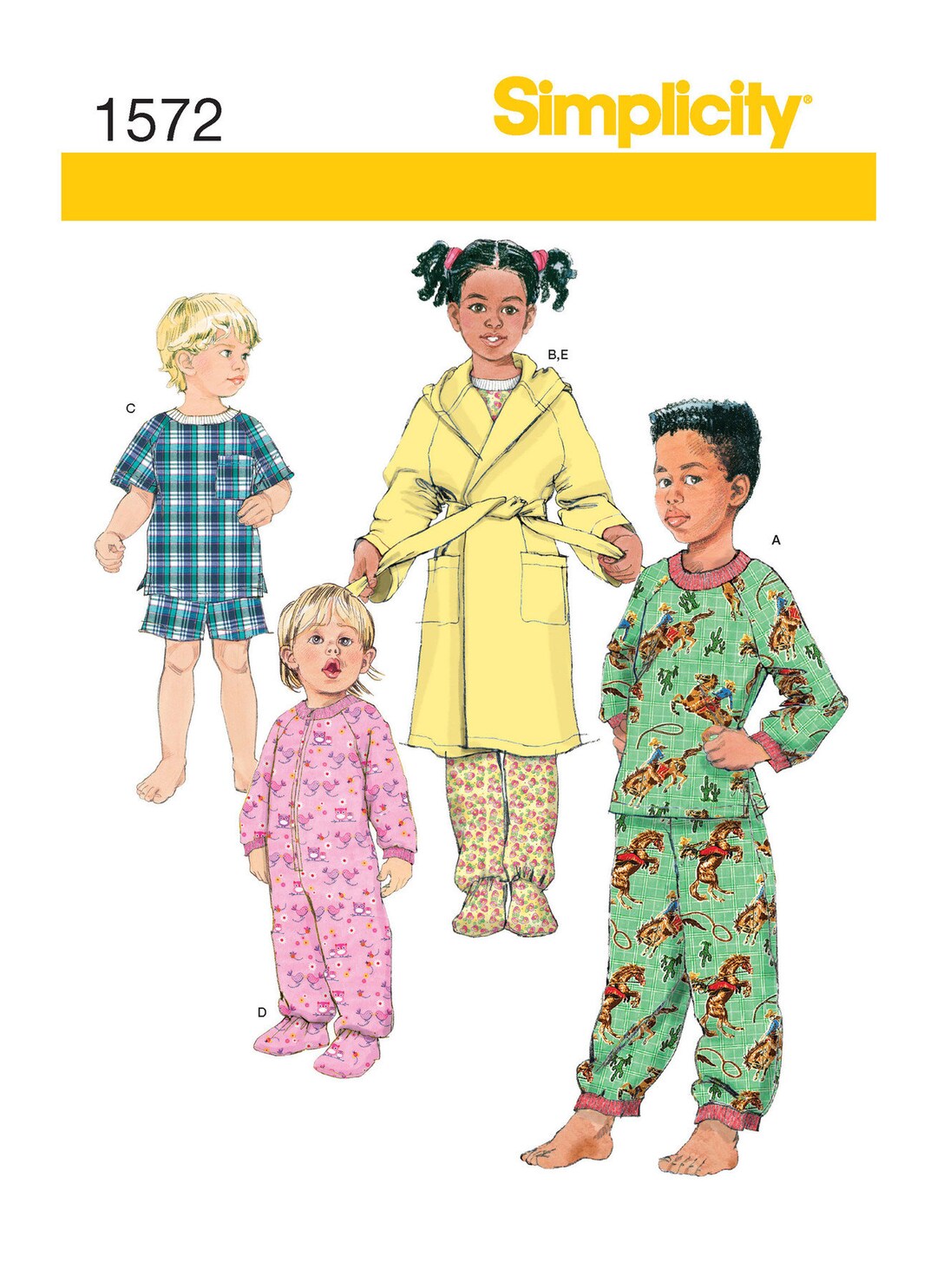Toddlers & Child's Loungewear and Robe Simplicity Sewing Pattern 1572 ...