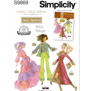 Doll Clothes for 11 1/2&quot; Fashion Doll by Theresa LaQuey Simplicity Sewing Pattern S9869 Uncut, FF