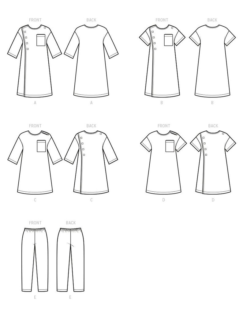 Out Of Print Children's, Girls and Boys Recovery Gowns and Pants Simplicity Sewing Pattern S9578 Uncut, FF image 7