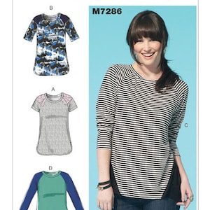 Misses&#39; Raglan Sleeve Tops McCall&#39;s Sewing Pattern M7286 Uncut, FF