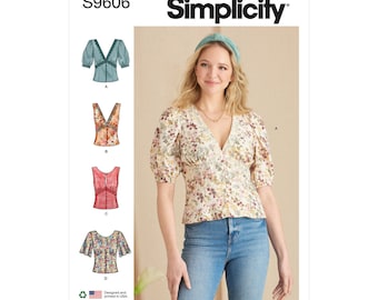 Misses Blouse Simplicity Sewing Pattern S9606 Uncut, FF
