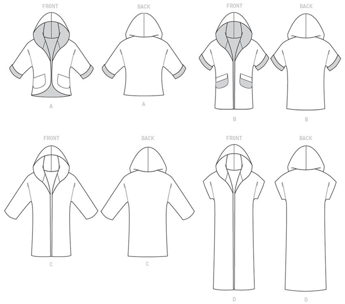 Misses Open-front Jackets With Shawl Collar and Hood Mccall's Sewing ...
