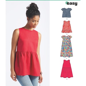 Misses&#39; Tops with Length and Sleeve Variations New Look Sewing Pattern N6511 Uncut, FF