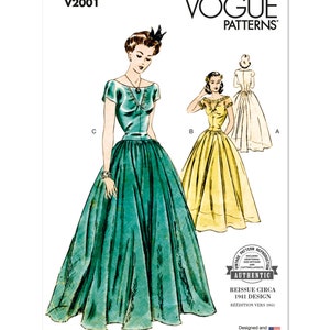 Misses&#39; Dress Vogue Sewing Pattern V2001 Uncut, FF