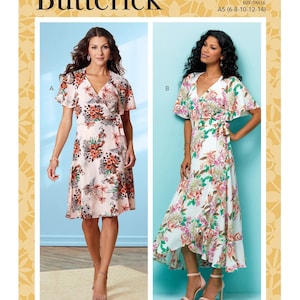 Misses Wrap Dresses Butterick Sewing Pattern B6554 image 1