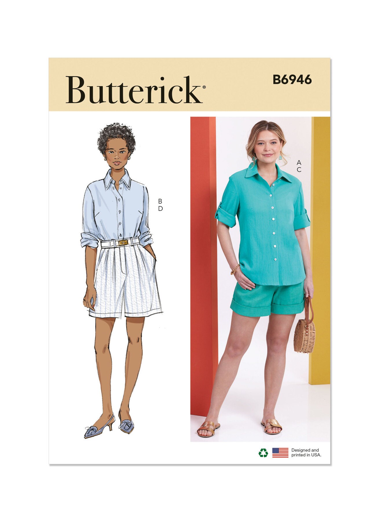 Misses' Shirts and Shorts Butterick Sewing Pattern B6946