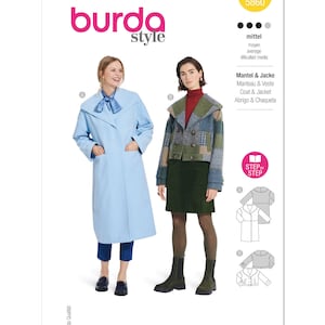 Misses' Jacket & Coat Burda Style Sewing Pattern 5860 Uncut, FF Size (8-18)