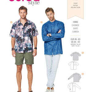 Men&#39;s Shirt with Collar Burda Style Sewing Pattern 6349 Uncut, FF