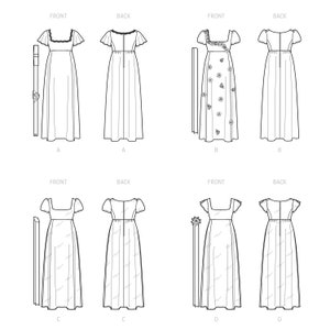 Misses and Women's Regency Era Style Dresses Simplicity Sewing Pattern S9434 image 9