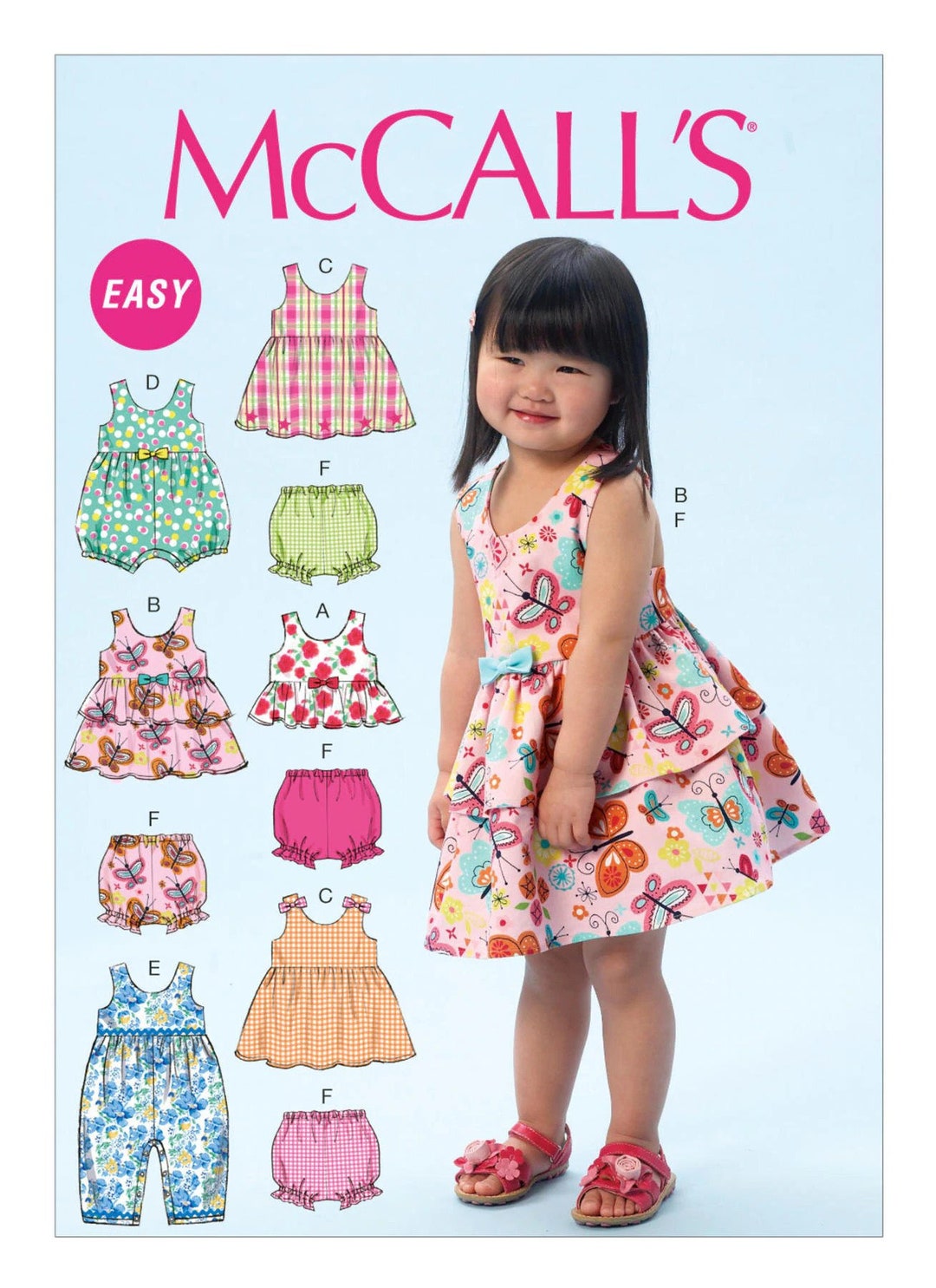 Toddlers' Criss-cross Top, Dresses, Rompers and Bloomers Mccall's Sewing Pattern M6944 Uncut, FF ...