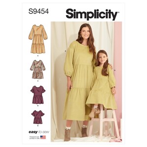 Children's and Misses' Dress and Top Simplicity Sewing Pattern S9454 Uncut, FF Size (3-8/XS-XL)