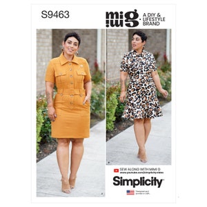 Misses Shirt Dress with Belt Simplicity Sewing Pattern S9463 Uncut, FF