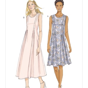 Misses Released-Pleat Fit-and-Flare Dresses Vogue Sewing Pattern V9236 Uncut, FF