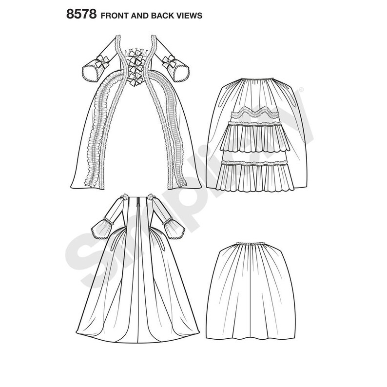Misses 18th Century Gown Simplicity Sewing Pattern 8578 Uncut, FF - Etsy