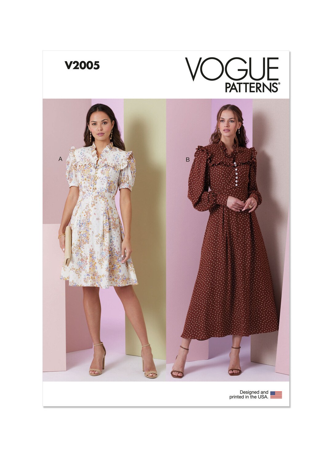 Misses' Dress in Two Lengths With Sleeve Variations Vogue