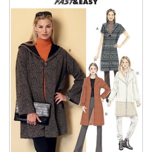 Misses&#39; Shawl Collar Coats Butterick Sewing Pattern B6394 Uncut, FF