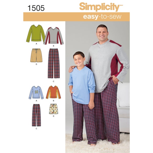 Husky Boys & Big and Tall Men's Tops and Pants Simplicity Sewing Pattern 1505